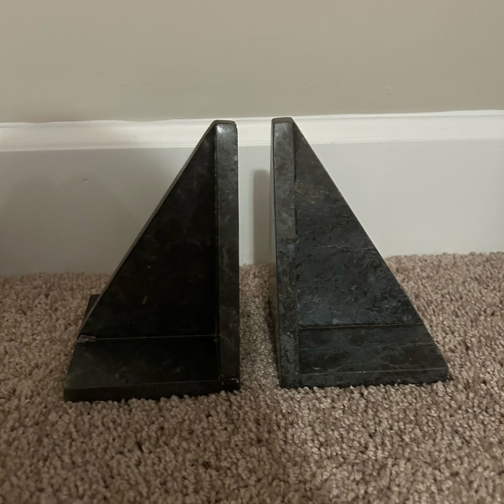 Black Stone/Marble Bookends